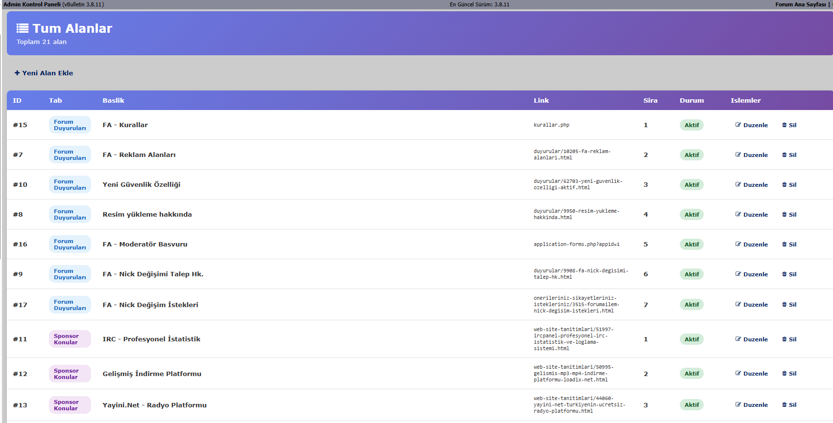 Vbulletin 3.8.x - Forum �zel Alanlar Sistemi ( Yeni )